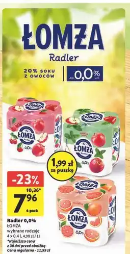 Intermarche Piwo Łomża Radler 0.0% Jabłko-Wiśnia oferta