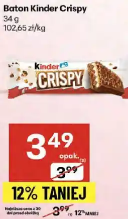 Delikatesy Centrum Baton Kinder Crispy 34g oferta