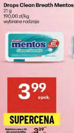 Delikatesy Centrum Drops Clean Breath Mentos 21g oferta