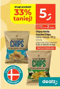 Dealz Chipsy Kettle Cooked Chips Sea Salt 150g oferta