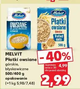Kaufland Płatki owsiane błyskawiczne Melvit oferta