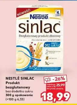 Kaufland Kaszka zbożowa bezglutenowa bez dodatku cukru Nestle Sinlac oferta
