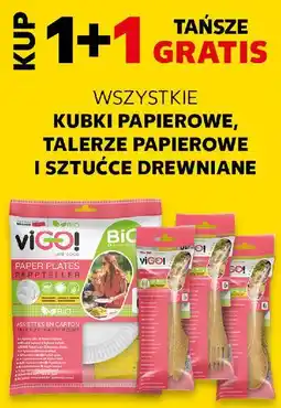 Kaufland Talerze, kubki papierowe, sztućce drewniane oferta