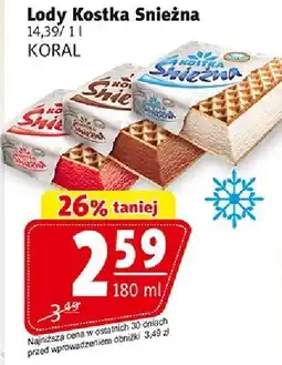 Prim Market Lody Kostka Śnieżna 180ml KORAL oferta