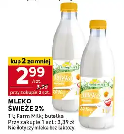 Stokrotka Mleko świeże 2% 1l Farm Milk oferta