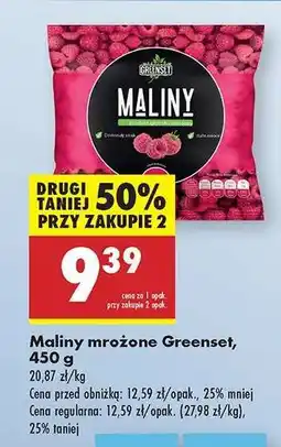 Biedronka Maliny mrożone Greenset, 450 g oferta