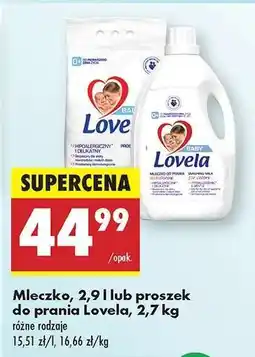 Biedronka Mleczko, 2,9 l lub proszek do prania Lovela, 2,7 kg oferta