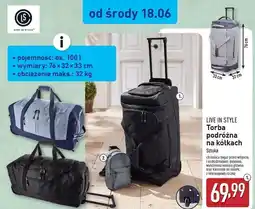 ALDI Torba podróżna na kółkach Live In Style oferta