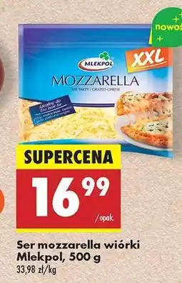 Biedronka Ser mozzarella wiórki Mlekpol, 500 g oferta