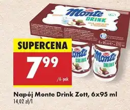 Biedronka Napój Monte Drink Zott 6x95 ml oferta