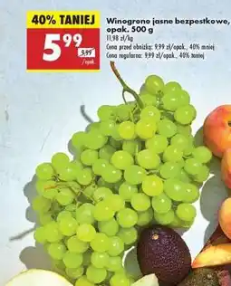 Biedronka Winogrono jasne bezpestkowe, opak. 500 g oferta