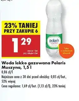 Biedronka Woda lekko gazowana Polaris Muszyna, 1,5 l oferta