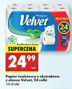 Biedronka Papier toaletowy z ekstraktem z aloesu Velvet, 24 rolki oferta