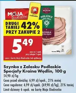 Biedronka Szynka z Zalasku Podlaskie Specjały Kraina Wędlin, 100 g oferta
