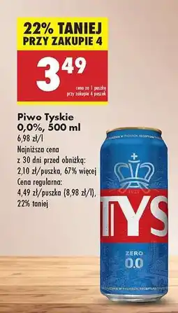 Biedronka Piwo Tyskie 0,0%, 500 ml oferta