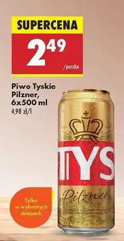 Biedronka Piwo Tyskie Pilzner, 6x500 ml oferta
