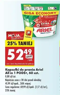 Biedronka Kapsułki do prania Ariel All in 1 PODS+, 60 szt oferta