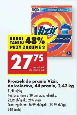 Biedronka Proszek do prania Vizir, do kolorów, 44 prania, 2,42 kg oferta