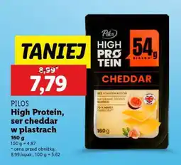 Lidl PILOS High Protein, ser cheddar w plastrach oferta