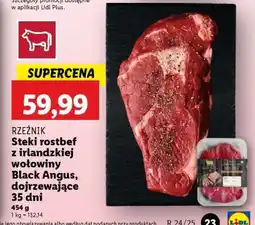 Lidl Steki rostbef z irlandzkiej wołowiny Black Angus, dojrzewające 35 dni oferta