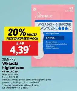 Lidl SIEMPRE Wkładki higieniczne oferta