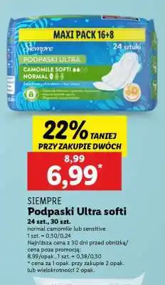 Lidl SIEMPRE Podpaski Ultra softi oferta