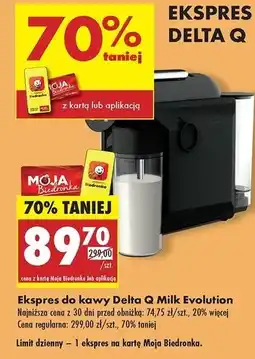 Biedronka Ekspres milk qool evolution ze spieniaczem do mleka Delta Q oferta