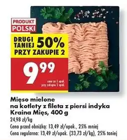 Biedronka Mięso na kotlety z fileta piersi indyka Kraina Mięs oferta