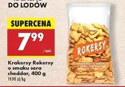 Biedronka Krakersy rokersy o smaku sera cheddar Grona oferta