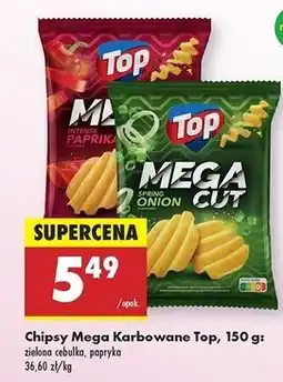 Biedronka Chipsy mega karbowane zielona cebulka Top Chips oferta