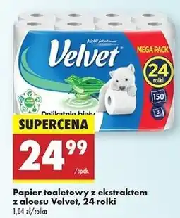 Biedronka Papier toaletowy delikatnie biały z wyciągiem aloesu Velvet oferta