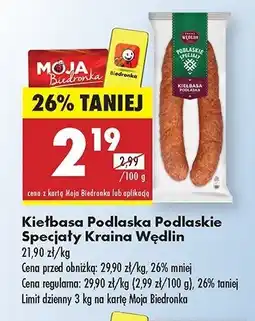 Biedronka Kiełbasa podlaska Kraina wędlin podlaskie specjały oferta