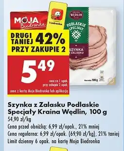 Biedronka Szynka z zalasku Kraina wędlin podlaskie specjały oferta
