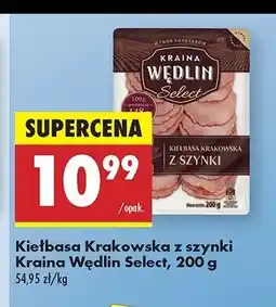 Biedronka Kiełbasa krakowska z szynki Kraina wędlin select oferta