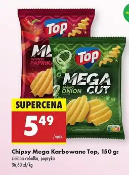 Biedronka Chipsy mega karbowane zielona cebulka Top chips Top (biedronka) oferta