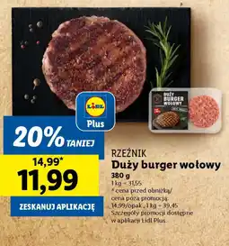 Lidl Duży burger wołowy Rzeźnik oferta