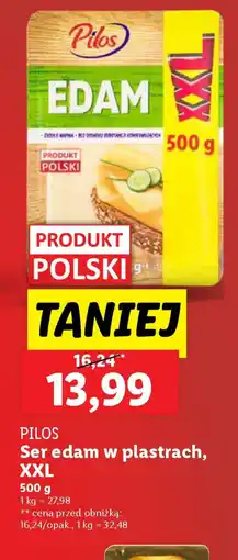 Lidl Ser edam w plastrach Pilos oferta