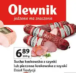 Auchan Kiełbasa krakowska sucha pieczona Olewnik oferta