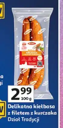 Auchan Kiełbasa delikatna drobiowa z filetem Silesia Duda oferta