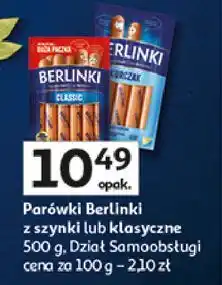 Auchan Parówki z kurcząt Morliny Berlinki oferta