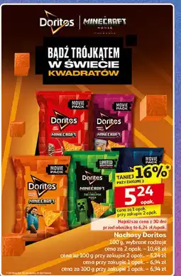 Auchan Chipsy kukurydziane minecraft movie o smaku barbecue style Doritos oferta