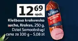 Auchan Kiełbasa krakowska sucha z szynki Krakus Animex oferta