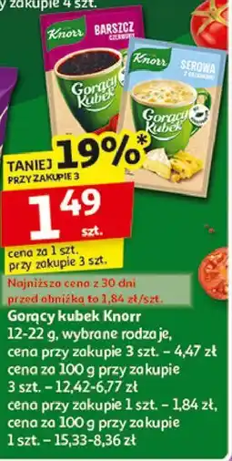 Auchan Serowa z grzankami Knorr Gorący Kubek oferta