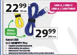 Auchan Kabel usb whippy pro 90 cm usb-a lightning Exc oferta