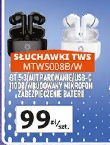 Auchan Słuchawki tws mtws008 czarne Manta oferta