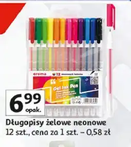 Auchan Długopisy żelowe neonowe Erema oferta