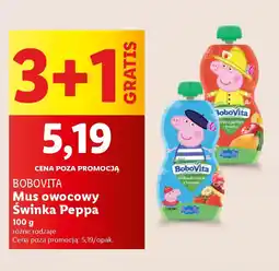 Lidl Bobovita Mus owocowy Swinka Peppa oferta