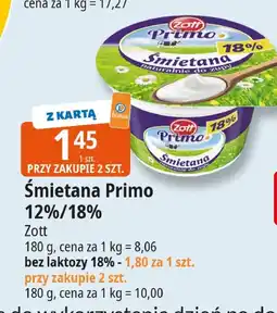 E.Leclerc Śmietana Primo 12%/18% 180g Zott oferta