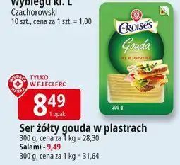 E.Leclerc Ser żółty gouda w plastrach 300g Salami oferta