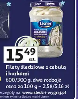 Auchan Wiejskie filety śledziowe w oleju z cebulką Lisner oferta